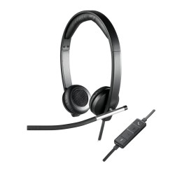 Logitech H650E Headset Hoofdband Zwart, Zilver