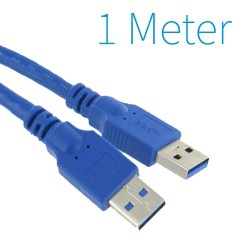 USB 3.0 Male - Male Kabel 1 Meter Blauw