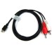 Micro USB naar 2x Tulp 1M