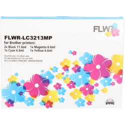 Brother FLWR-LC3213MP Multipack 5 Zwart en Kleur FLWR (Compatible XXL) Cartridges