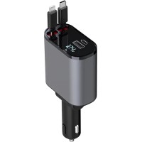 Mobiele intrekbare 66W/120W 4in1 Autolader