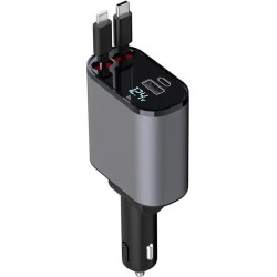 Mobiele intrekbare 66W / 120W 4in1 Autolader