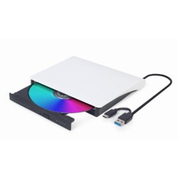 Externe USB CD/DVD brander/speler met USB-C & USB Zwart/Wit