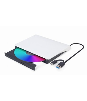 Externe USB CD/DVD brander/speler met USB-C & USB Zwart/Wit Externe USB CD/DVD brander/speler met USB-C & USB Zwart/Wit