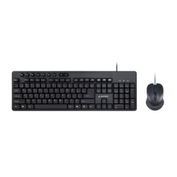 Toetsenbord Muis Set KBS-UM-04 USB QWERTY US Zwart