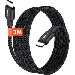 USB-C Naar USB-C Snellaadkabel Zwart 3M Zwart