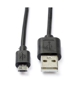 USB 2.0 naar Micro USB 1M Oplaadkabel Zwart