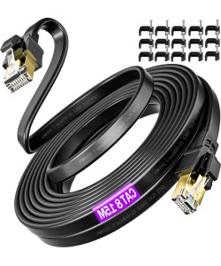 RJ45 15.0m Zwart Cat8 Netwerkkabel