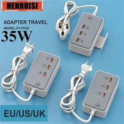 Multipoort Usb Oplader 35W voor mobiel en tablet (Wit)