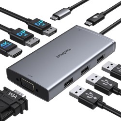 USB_C 3,0  8 in 1 Port 4K Hub Dockingstation