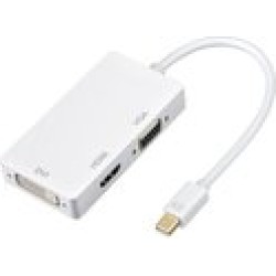 Displayport Mini Thunderbolt naar Hdmi Vga Dvi Converter 4K Witte Adapter