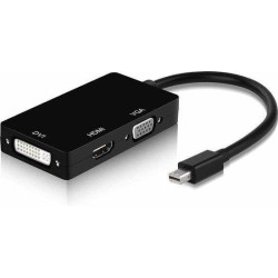 Displayport Mini Thunderbolt naar Hdmi Vga Dvi Converter 4K Zwarte Adapter