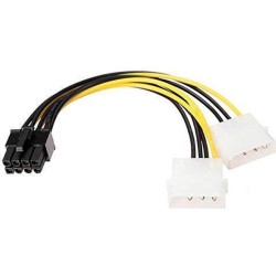2x Molex  4pin naar 8 Pin PCI Express 17cm