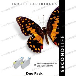 Epson T0711 Zwart 2x 15ml XL Cartridges