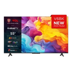 TCL 55V6B 55” | Ultra HD 4K LED Smart TV | Google TV + Wifi | HDR10 voor Levendige Beelden | Slank Design | 50Hz