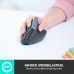 Logitech MX Vertical | Draadloze Ergonomische Muis | Rechtshandig | RF + Bluetooth + USB-C | 4000 DPI suggestie | Grafiet
