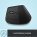 Logitech Lift | Ergonomische Draadloze Muis | Linkshandig | RF + Bluetooth | 4000 DPI | Grafiet