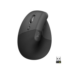Logitech Lift | Ergonomische Draadloze Muis | Linkshandig | RF + Bluetooth | 4000 DPI | Grafiet