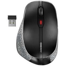 Cherry MW 8C Ergo | Ergonomische Draadloze Muis | Links- en Rechtshandig | RF + Bluetooth | 3200 DPI | Zwart/Grijs