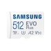 Samsung EVO Plus | MicroSDXC | 512GB | Class 10 | UHS-I U3 | V30 | A2 | Tot 160MB/s | Inclusief adapter