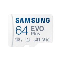 Samsung EVO Plus | MicroSDXC | 64GB | Class 10 | UHS-I U1 | Inclusief adapter Samsung EVO Plus | MicroSDXC | 64GB | Class 10 | UHS-I U1 | Inclusief adapter