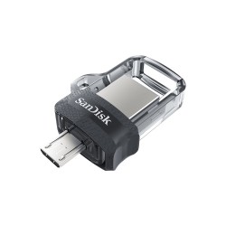 SanDisk Ultra Dual m3.0 | 32GB USB Flash Drive | USB Type-A / Micro-USB 3.2 Gen 1 (3.1 Gen 1) | Zwart, Zilver, Transparant SanDisk Ultra Dual m3.0 | 32GB USB Flash Drive | USB Type-A / Micro-USB 3.2 Gen 1 (3.1 Gen 1) | Zwart, Zilver, Transparant