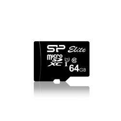 Silicon Power Elite | MicroSDXC | 64GB | Class 10 | UHS-I U1 | Tot 85MB/s | Inclusief SD-adapter | Zwart Silicon Power Elite | MicroSDXC | 64GB | Class 10 | UHS-I U1 | Tot 85MB/s | Inclusief SD-adapter | Zwart