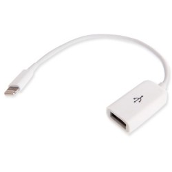 USB Female To 8pin Male OTG Adapter Cable For IPad 4 / IPad Mini / Mini 2 Retina Support IOS7/8 Length: 18cm(White)