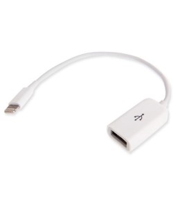 USB Female To 8pin Male OTG Adapter Cable For IPad 4 / IPad Mini / Mini 2 Retina Support IOS7/8 Length: 18cm(White)