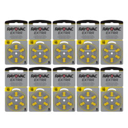 RAYOVAC EXTRA MERCURY FREE 10 AU-6XE Batterijen/doosje à 10 x blister 6