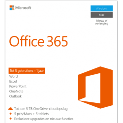 Microsoft Office 365 Home 6-PC/MAC 1 jaar