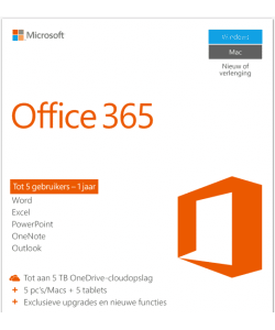 Microsoft Office 365 Home 6-PC/MAC 1 jaar