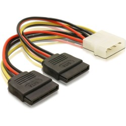 1x Molex naar 2x SATA Power Kabel Lengte 2x 20cm