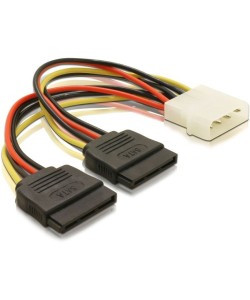 1x Molex naar 2x SATA Power Kabel Lengte 2x 20cm