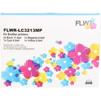 Brother FLWR-LC3213MP Multipack 5 Zwart en Kleur FLWR (Compatible XXL) Cartridges