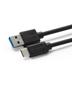 USB-C naar USB-A Nylon Oplaadkabel 1M Zwart