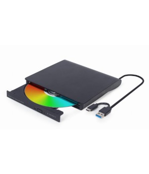 Externe CD/DVD brander/speler met USB-C & USB Zwart