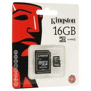 Kingston SD Card 16GB + Adapter Class 4