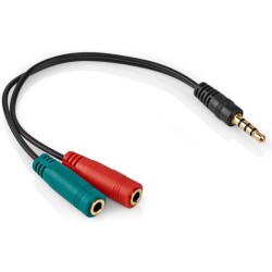 Audio Jack + Microphone Adapter Kable 3.5mm , 0.2m