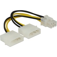 2 x Molex 4pin naar PCI Express 6 Pin 0.15m