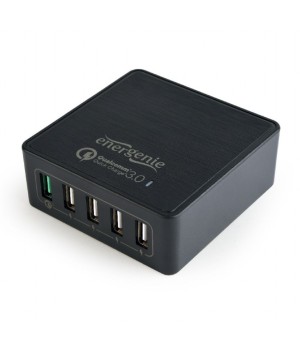 USB Snellader QC3.0 5-Poorts Zwart