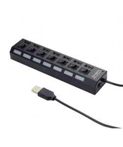 Ewent USB 2.0 Hub 7 poorten met aparte aan uit knop