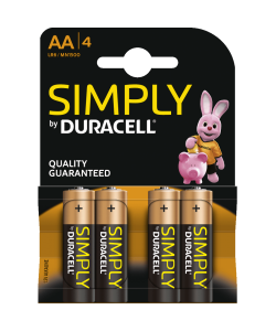 Duracell Simply Alkaline AA, blister 4