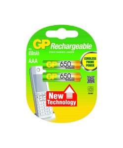 GP NiMH oplaadbare AAA Micro penlite (650mAh), blister 2