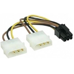 2x Molex naar 6 pins PCI-Express, 0.15 m