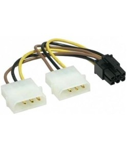 2x Molex naar 6 pins PCI-Express, 0.15 m